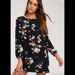 Lulu’s Herbaceous Babe Navy Floral Shift Dress